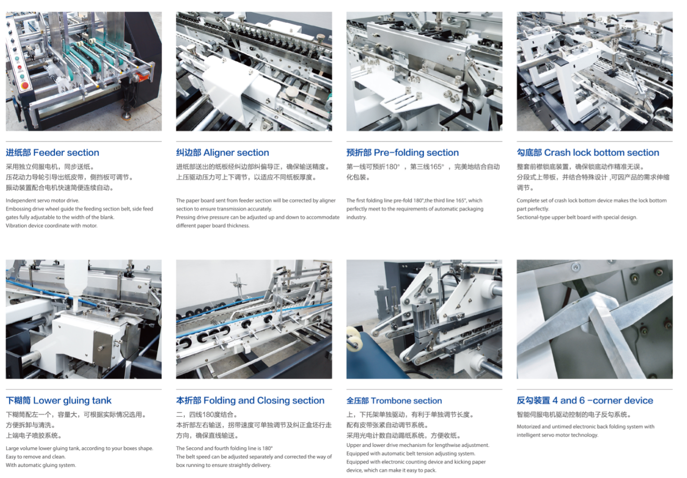 کارتن جعبه پوشه Gluer ماشین